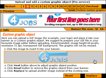 Pro Flash banner maker: uploading custom graphic logo