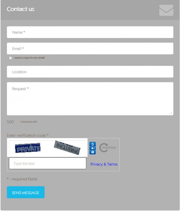 Contact Form PHP - front-end - responsive