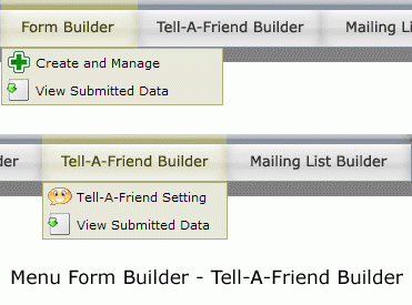 Menu Form Builder - Tell-A-Friend Builder