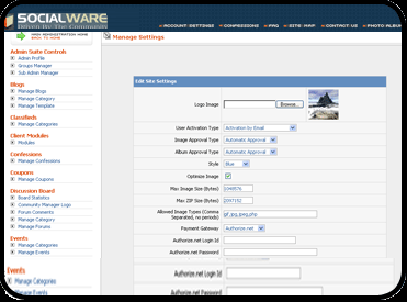 admin panel