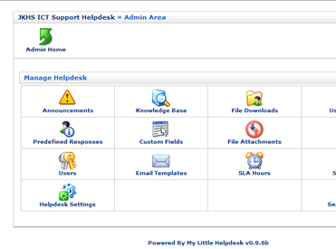 My Little Helpdesk Admin Area