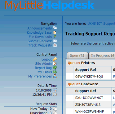 My Little Helpdesk Tracking