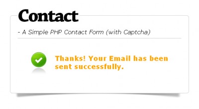 PHP contact form email success page