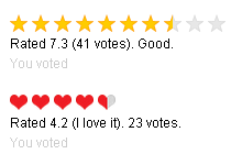 a preview of the rating system showing different options